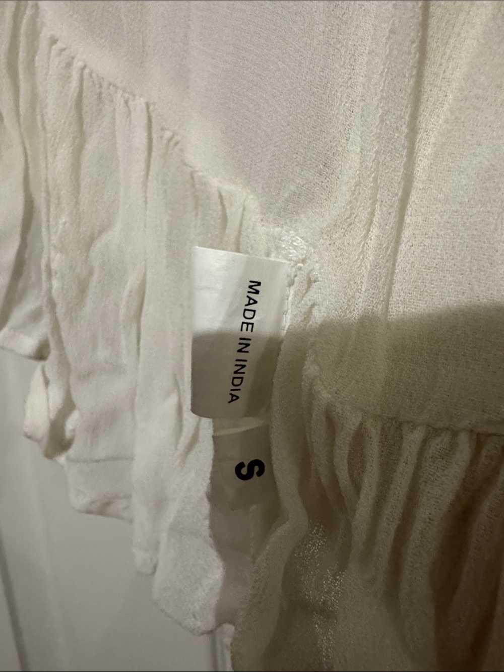 Chan Luu Cream Open-Front Ruffle Hem Cardigan - Picture 2 of 8